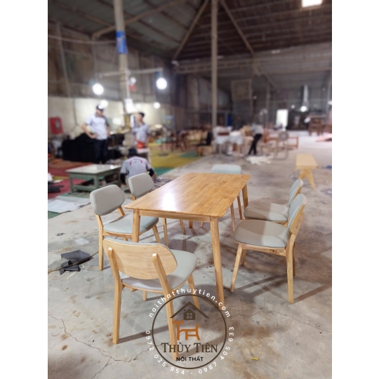 BỘ bàn ăn Ghế Venus gỗ cao su