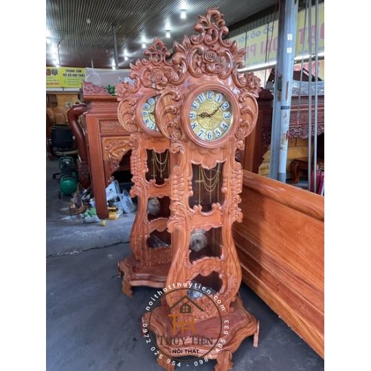 Đồng hồ gỗ hương đá toàn bộ