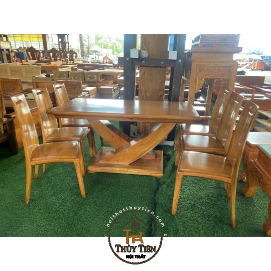Bộ bàn ăn gỗ gõ