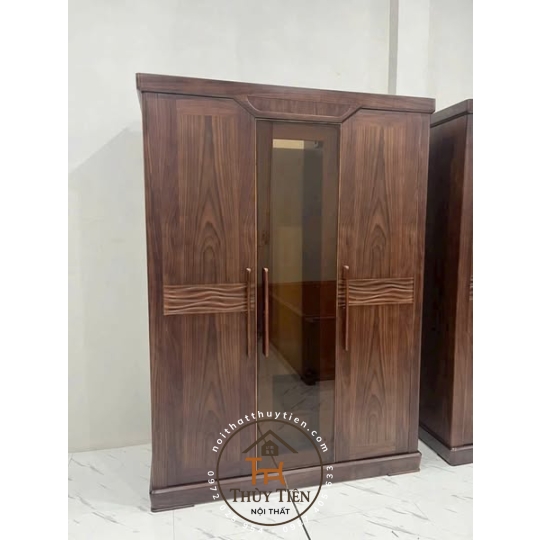 Tủ áo cánh kính gỗ hương xám