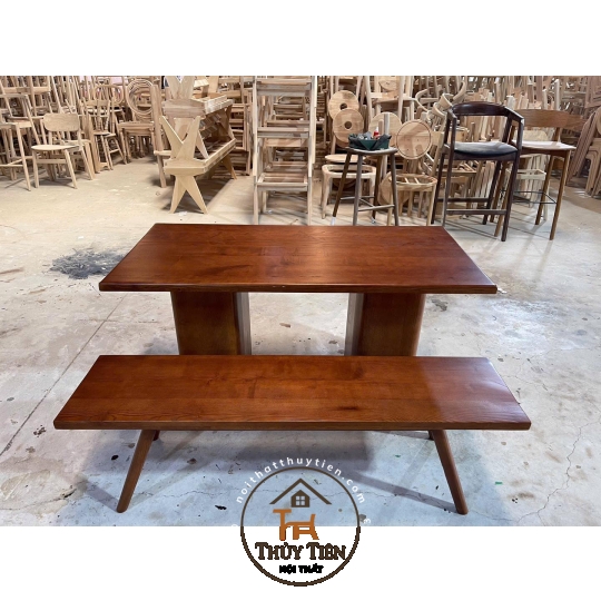 ❤️ Trả khách bàn và ghế băng theo mẫu khách, kích thước 1.4m gỗ Ash🍀🍀