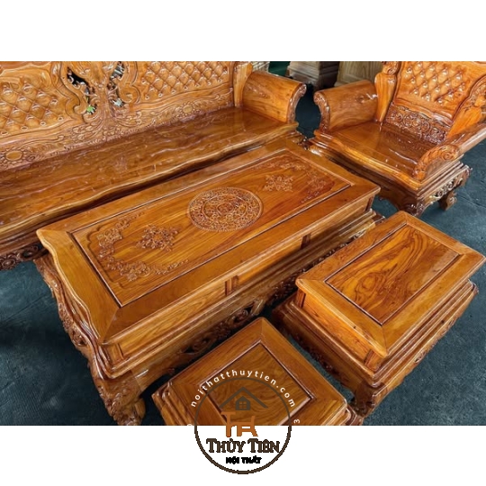 Bộ bàn ghế hoàng gia gỗ hương đá