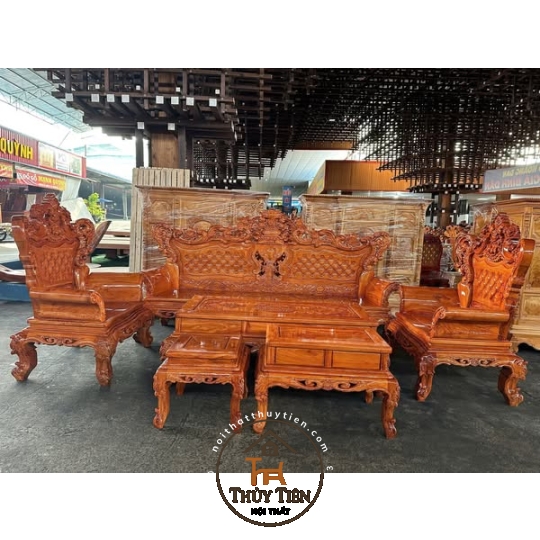 Bộ bàn ghế hoàng gia gỗ hương đá