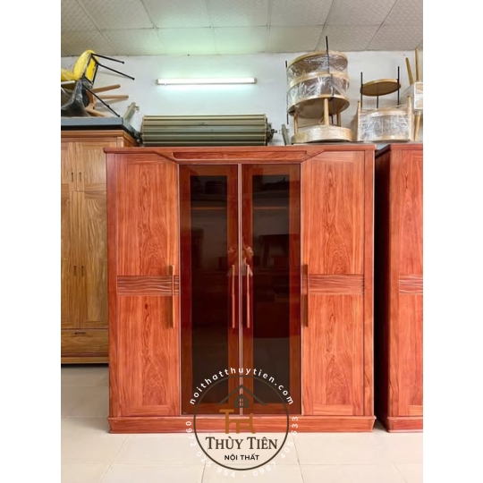 Tủ áo cánh kính gỗ hương xám