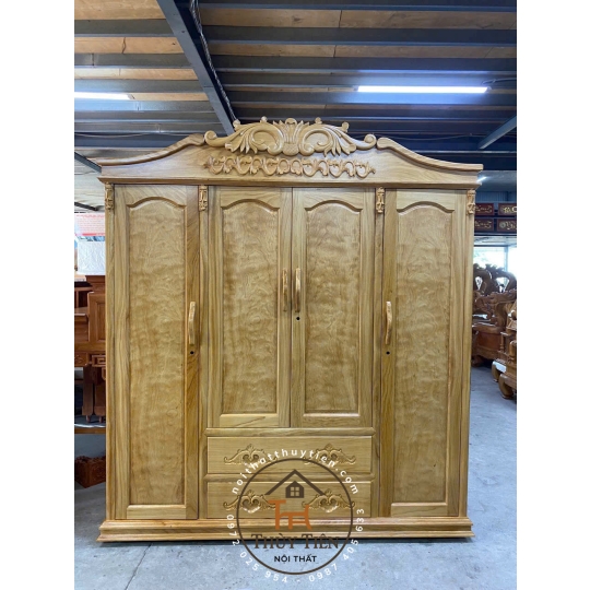 Tủ quần áo gỗ gõ đỏ nữ hoàng