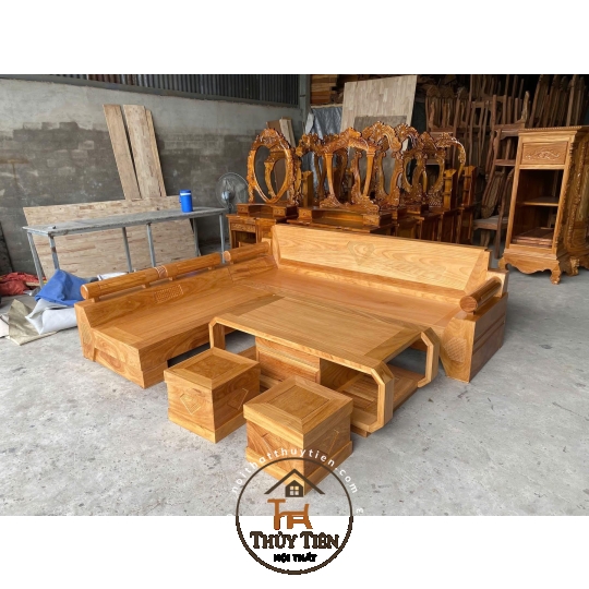 Bàn ghế sofa góc kim cương 