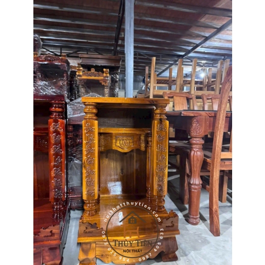 Mẫu bàn thờ thần tài gỗ tràm