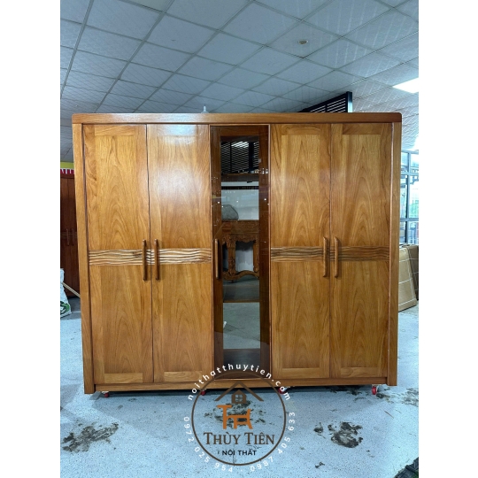 Tủ áo cánh kính gỗ hương xám