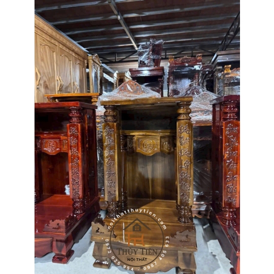 Mẫu bàn thờ thần tài gỗ tràm