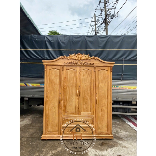 Tủ quần áo gỗ gõ đỏ nữ hoàng
