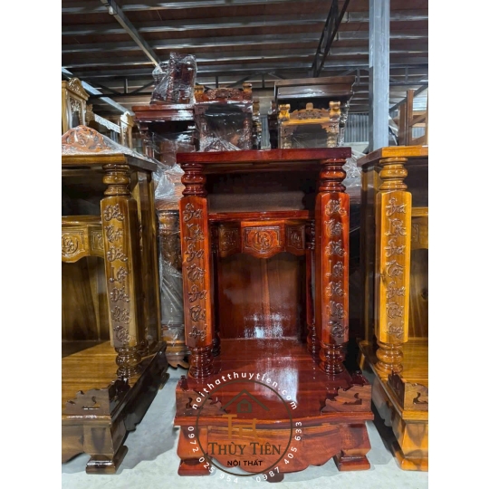 Mẫu bàn thờ thần tài gỗ tràm