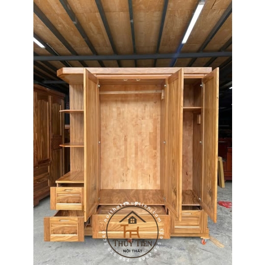 Mẫu tủ quần áo gỗ hương xám