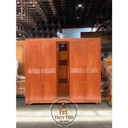 Tủ áo cánh kính gỗ hương xám
