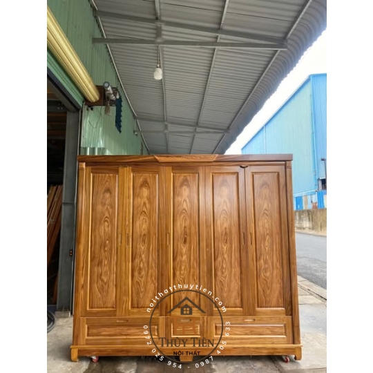 Mẫu tủ quần áo gỗ hương xám