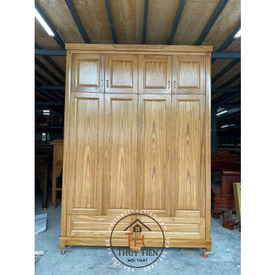 Mẫu tủ quần áo gỗ hương xám