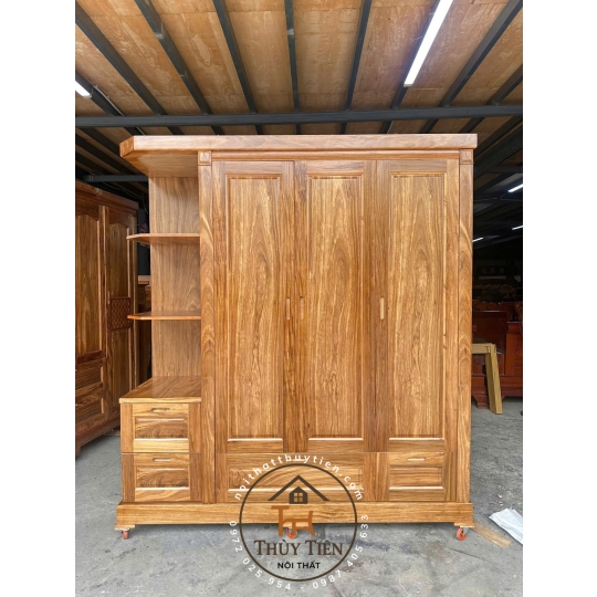 Mẫu tủ quần áo gỗ hương xám