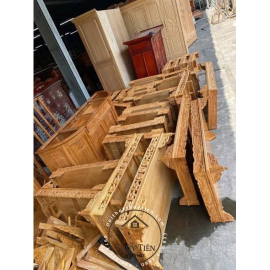 Trang thờ treo tường gỗ gõ đỏ