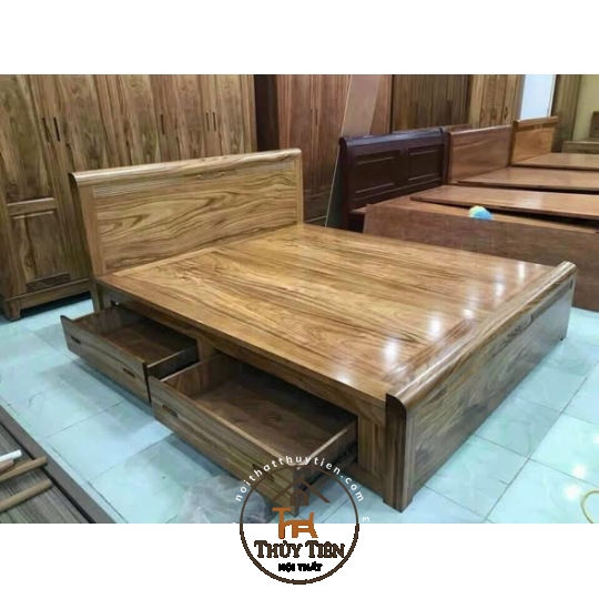 Giường ngủ gỗ hương xám