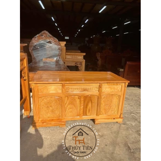 Bàn làm việc gỗ gõ đỏ- BLVGGD 003