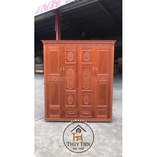 Mẫu tủ quần áo xoan phủ