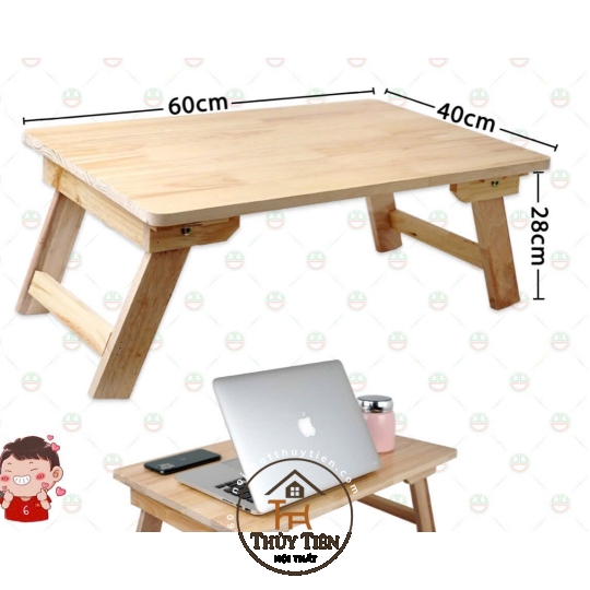 Bàn gấp gọn đa năng gỗ cao su chân gỗ 