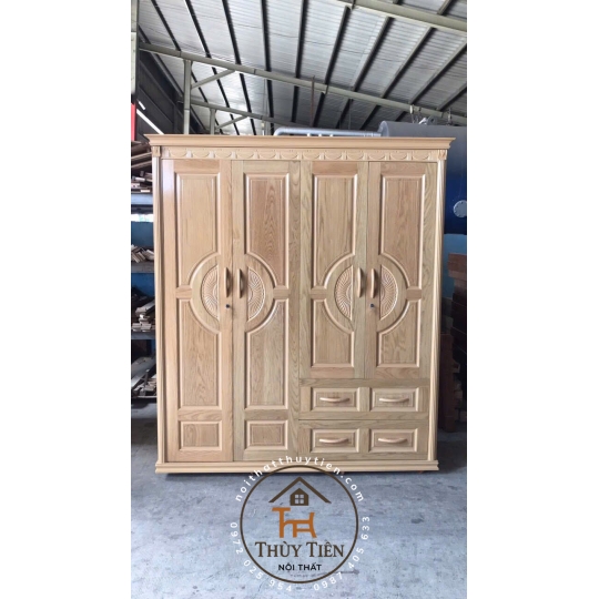 Mẫu tủ quần áo sồi phủ