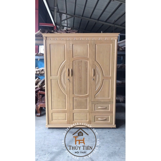 Mẫu tủ quần áo sồi phủ