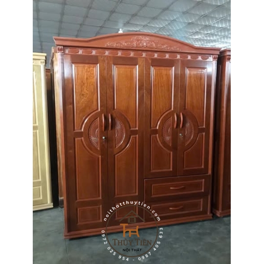 Mẫu tủ quần áo xoan phủ