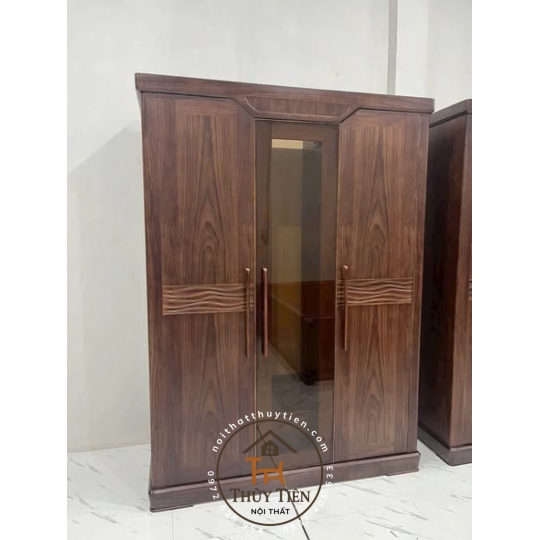 Tủ quần áo óc chó cánh kính