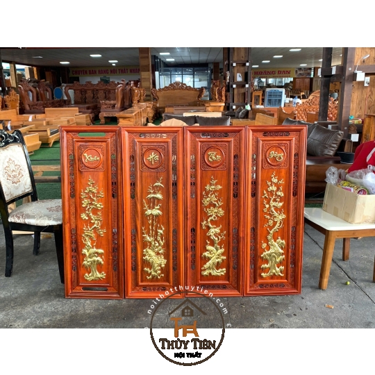 Tranh Đồng Hồ Treo Tường Gỗ Hương Điêu Khắc Nguyên Tấm - Nhiều mẫu