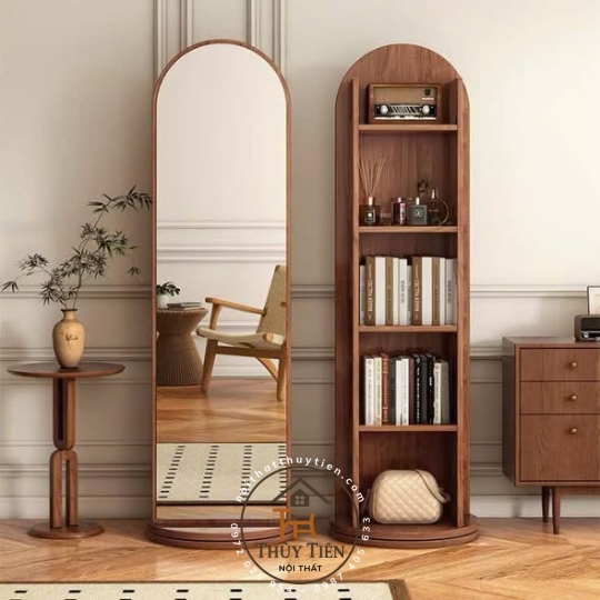 Gương xoay phía sau để đồ dc ạ 