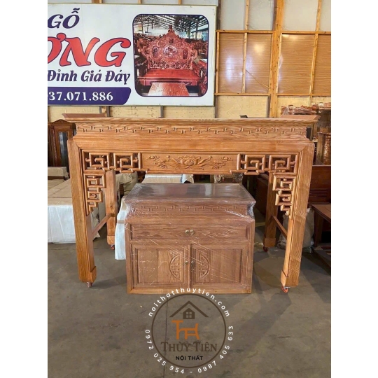 Mẫu bàn cúng gỗ sồi