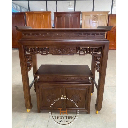 Mẫu bàn cúng gỗ sồi