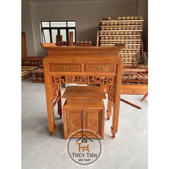 Mẫu bàn cúng gỗ sồi