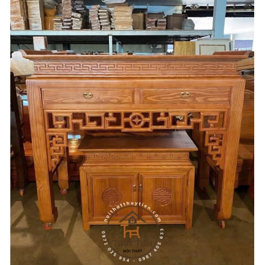 Mẫu bàn cúng gỗ sồi