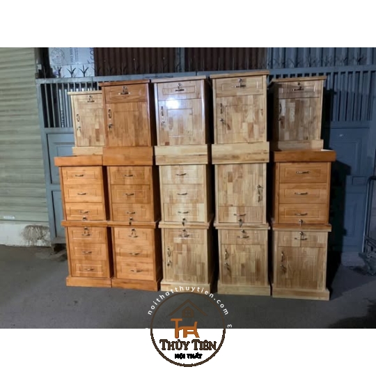 Tủ đầu giường gỗ cao su tự nhiên giá rẻ