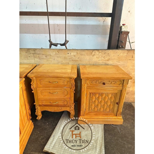 Mẫu tủ đầu giường gỗ gõ đỏ