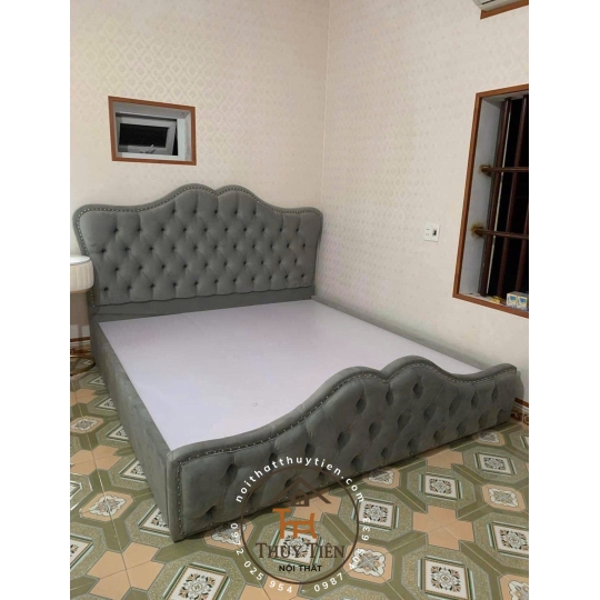 Giường bọc nỉ nhung cao cấp 