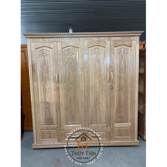 Tủ quần áo sồi  tự nhiên ngang 2m2 