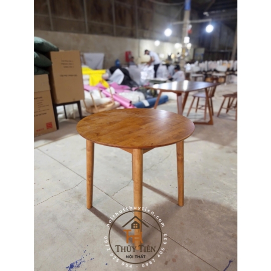 Bàn ăn lunar tròn & chữ nhật gỗ cao su 