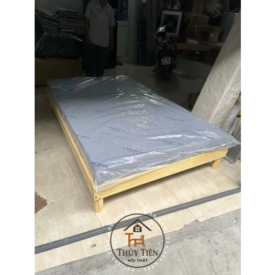 Giường sinh viên gỗ thông  sơn đẹp hàng lắp ráp giá rẻ