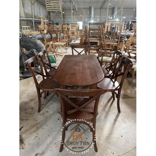 Set bàn ăn gỗ Ash cao cấp