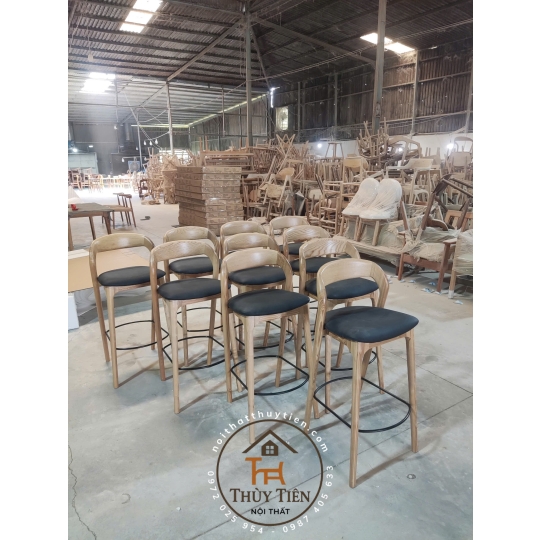Ghế bar Neva gỗ ash cao cấp
