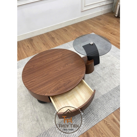 ✨Mẫu bàn decor tròn tông vân gỗ🍂