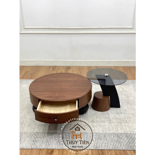 ✨Mẫu bàn decor tròn tông vân gỗ🍂