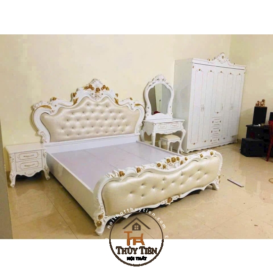 Giường tân cổ điển khung phôi nhập