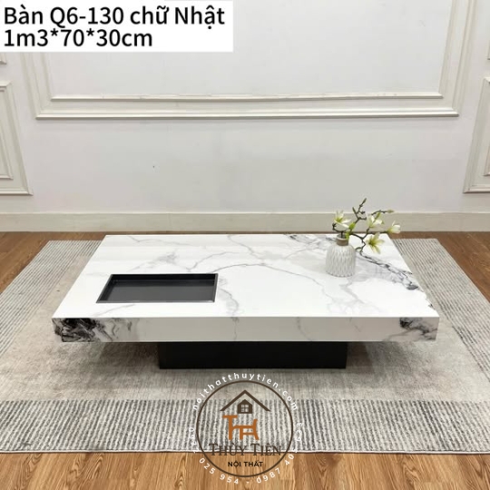 Mẫu bàn trà nhập khẩu 1m3*70 tông màu mặt đá sang trọng