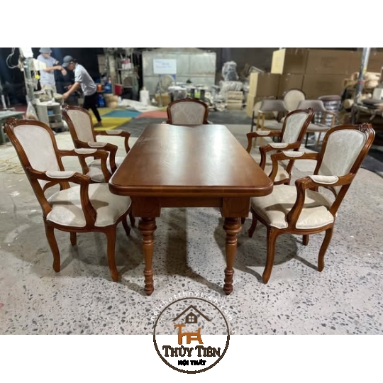 BỘ BÀN ĂN GỖ TÂN CỔ ĐIỂN