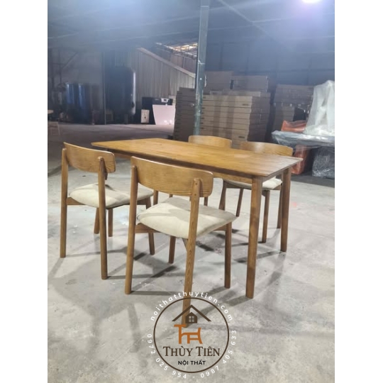 Bộ bàn ghế gỗ ash cao cấp