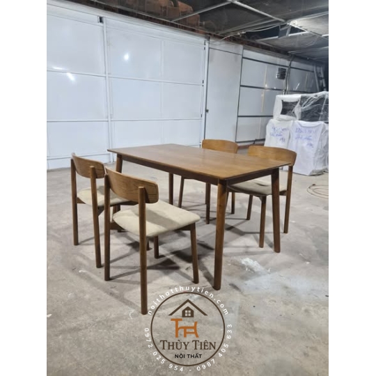 Bộ bàn ghế gỗ ash cao cấp